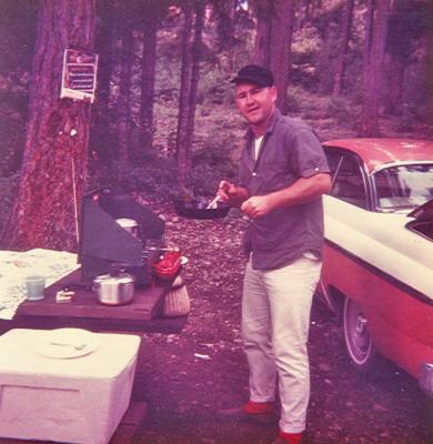  Dad cooking on his Coleman Two Burner ( 1964)
