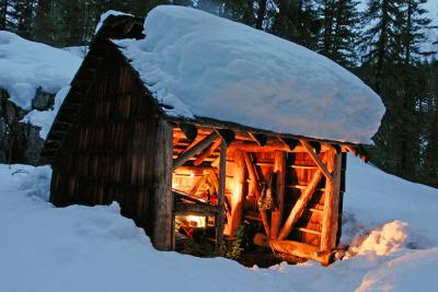 Shelter at  Night  ( Built in 1930's by CCC's)