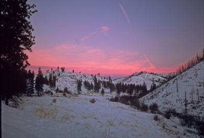  Sunset above Eniat Valley ( Mud Creek Forest Service Road)