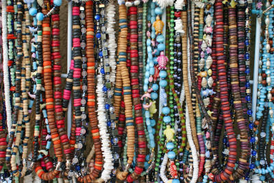 Colorful necklaces in Local Shop
