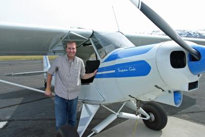 Jason Barns of Waterville   ( New Pilot's License at Chelan Airport)