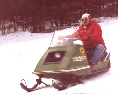   Old School  1970 John Deer Snow Mobile In Action~~