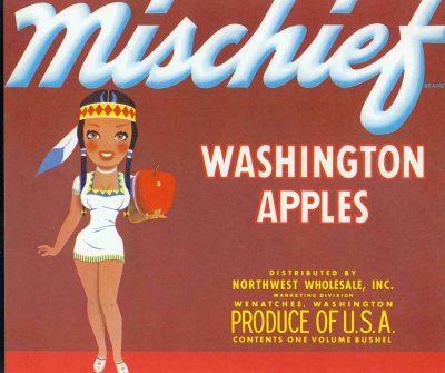 Mischief Apples  ( Late 1950's Label)