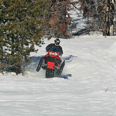  Eric  Flying Down Steep Hill On His 900 Polaris