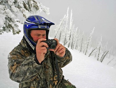 Brother Jason With His New Canon G-9 Shooting Atop Sugarloaf Mt.