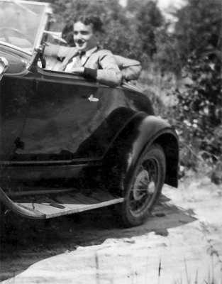 Dad in car early 20s Conn.