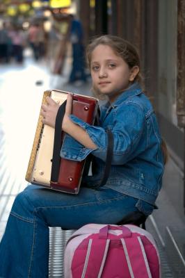 Girl with accordian profile
