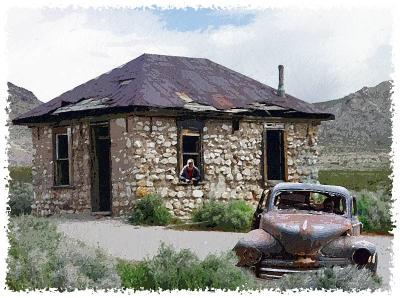 Rhyolite House And Old Car