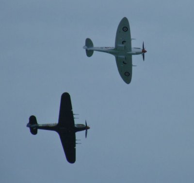 Spitfire (top) and Hurricane