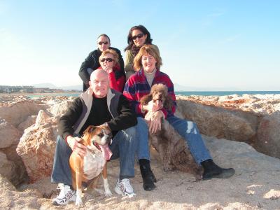 xmas eve on Denia beach with friends and dogs 2005