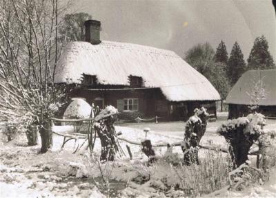 Snow on the cottage, Corner House.