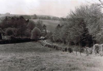 back track leading to Watership House, from the Burghclere Road