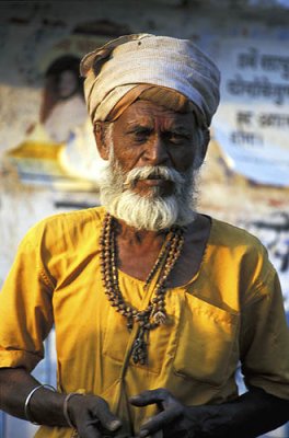 Wandering sadhu near the Ganges