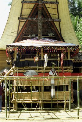 Viewing pavilion at a Toraja funeral