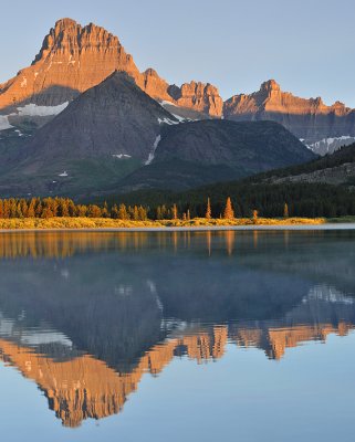 Swiftcurrent Lake Blue Sky Sunrise