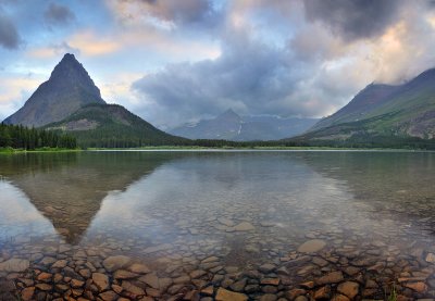 Swiftcurrent Lake Stormy Reflection 2