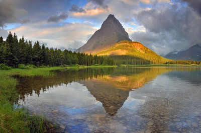 MT - Swiftcurrent Lake Stormy Reflection 3