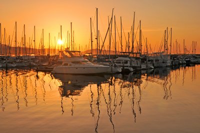 Santa Barbara Harbor - Rising Sun