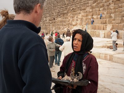 Selling souvenirs at the pyramids