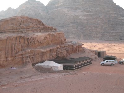 Our camp -- goat-hair tents where we slept