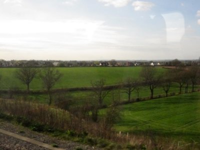 Countryside as seen from my seat on the train on the way to Swansea Wales.