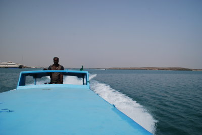 The second boat can be seen off to the right behind us.  We saw a few dolphin on the way back.