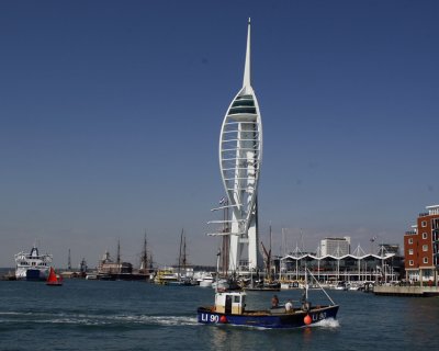 The Spinnaker Tower in the harbor of Portsmouth, England