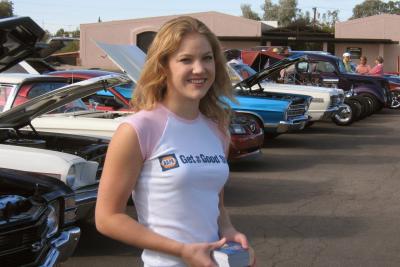 Daughter M. at the Classic Auto Show in Tucson