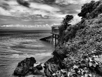 Lifeboat Station in Black and White