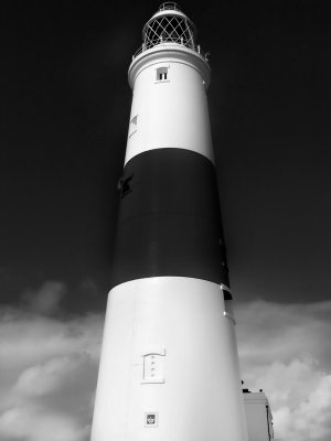 Portland Bill Lighthouse in Black and White
