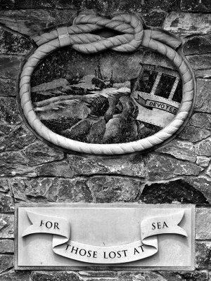 Wall Plaque at Brixham in Black and White