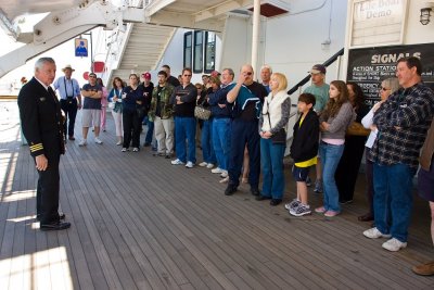 Tour Guide - Officer of the Queen Mary on Deck