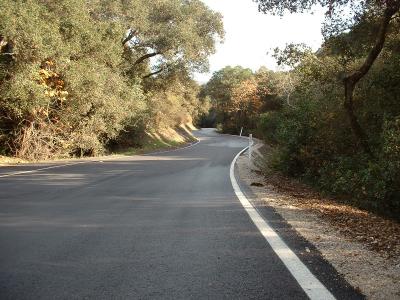 Down in the canyon, new pavement!