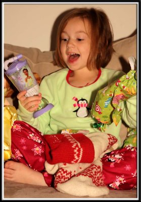Noelle opens her stocking