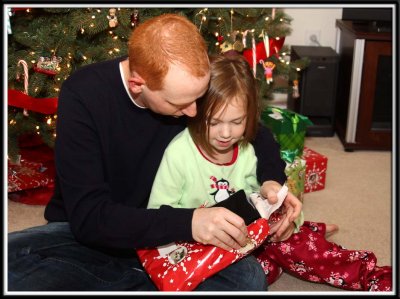 Daddy gets a sweater from Noelle