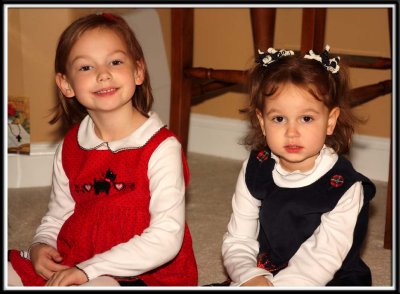 Noelle and Kylie at Grammy and Grampy's house