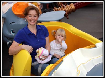 Charlotte and Lilly on Dumbo!