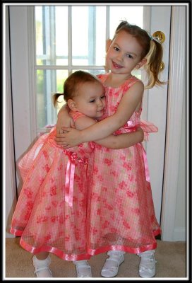 Sister bear hugs