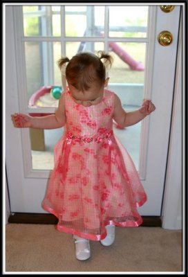 Loving her new shoes