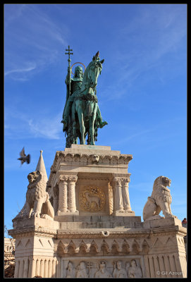 Fisherman's Bastion, Statue of Saint Stephen I (Szent István) King of Hungary