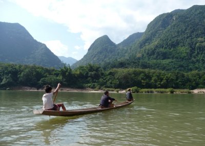 Three Lao in a boat