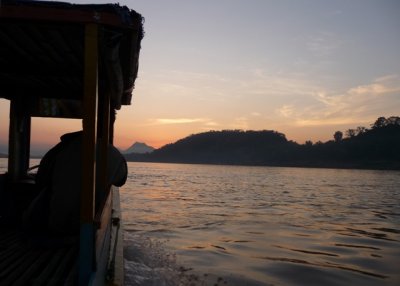 Almost there - sunset over the Mekong, Luang Prabang