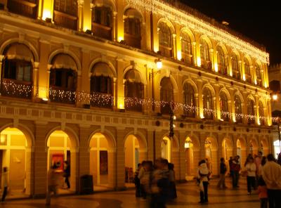 Night scene, Senate Square, Macau