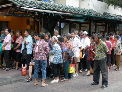 Senior citizens lining up for another New Year event