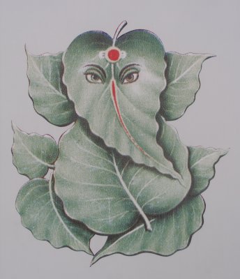 Leafy Ganesha on the side of a bus