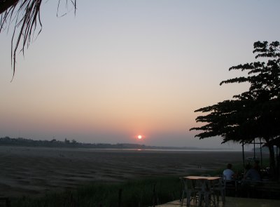 Sunset over the Mekong (from cafe)
