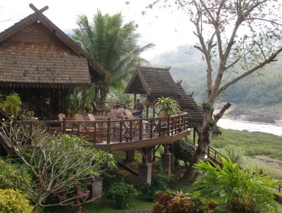 Terrace and dining room (left), Luang Say Lodge