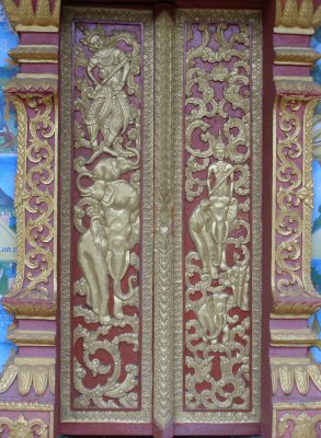Decorated doors of village temple