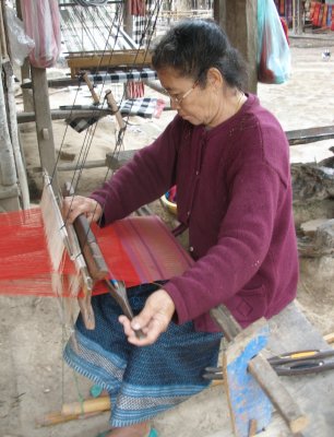 Village woman weaving