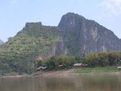 Riverbank opposite caves
